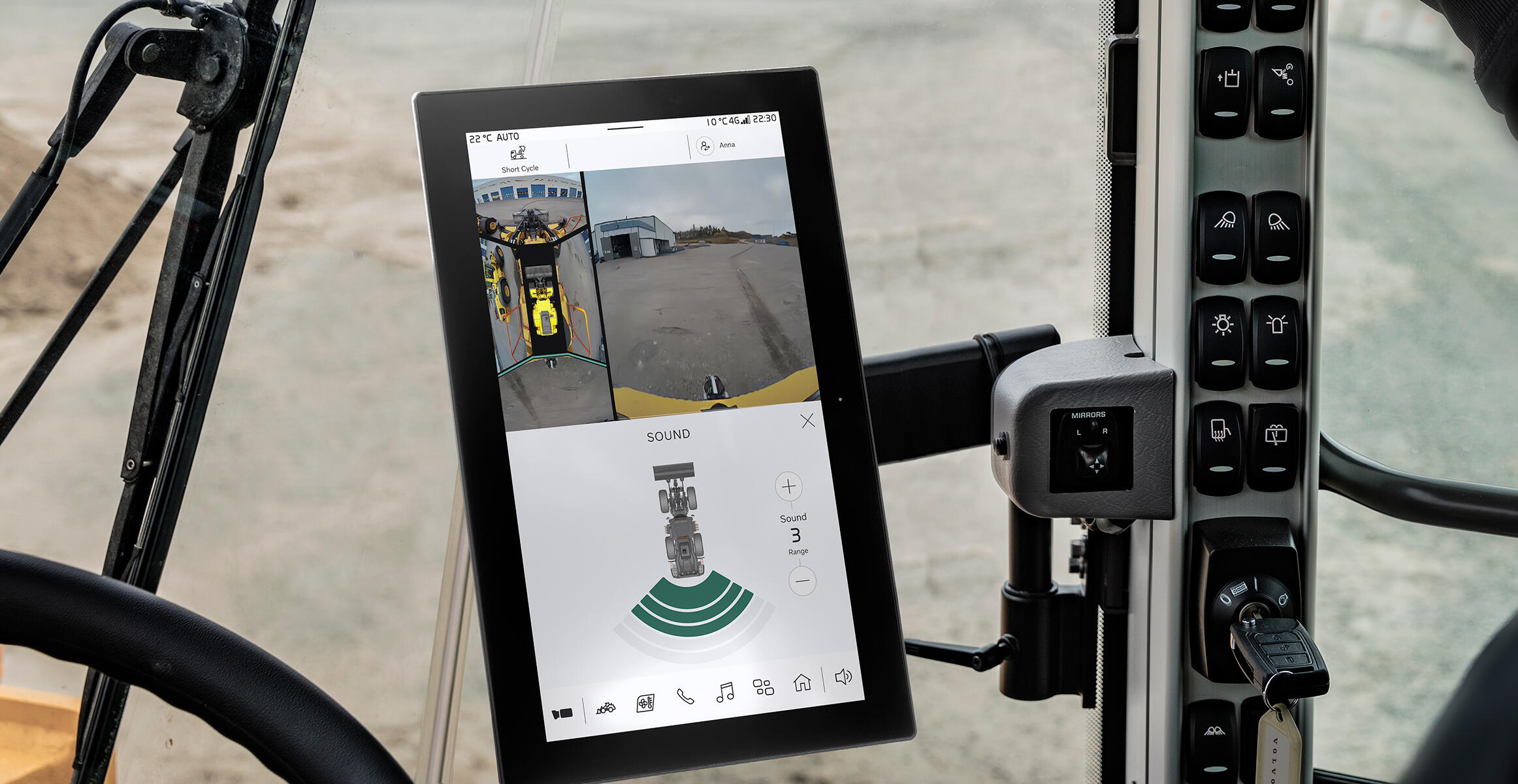 Volvo Smart View with 360°  on screen on Volvo Co-Pilot display