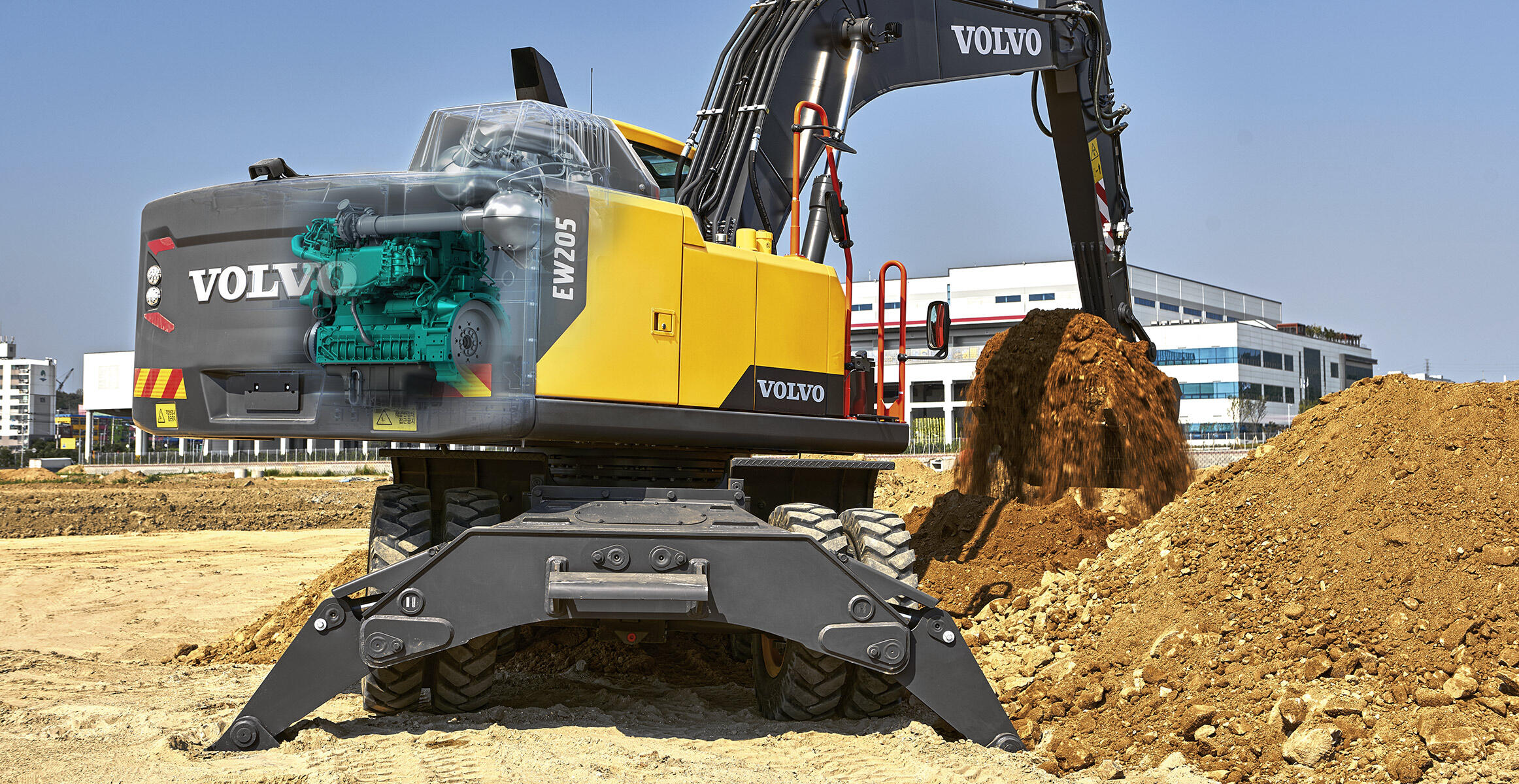 volvo wheeled excavators ew205e china iv