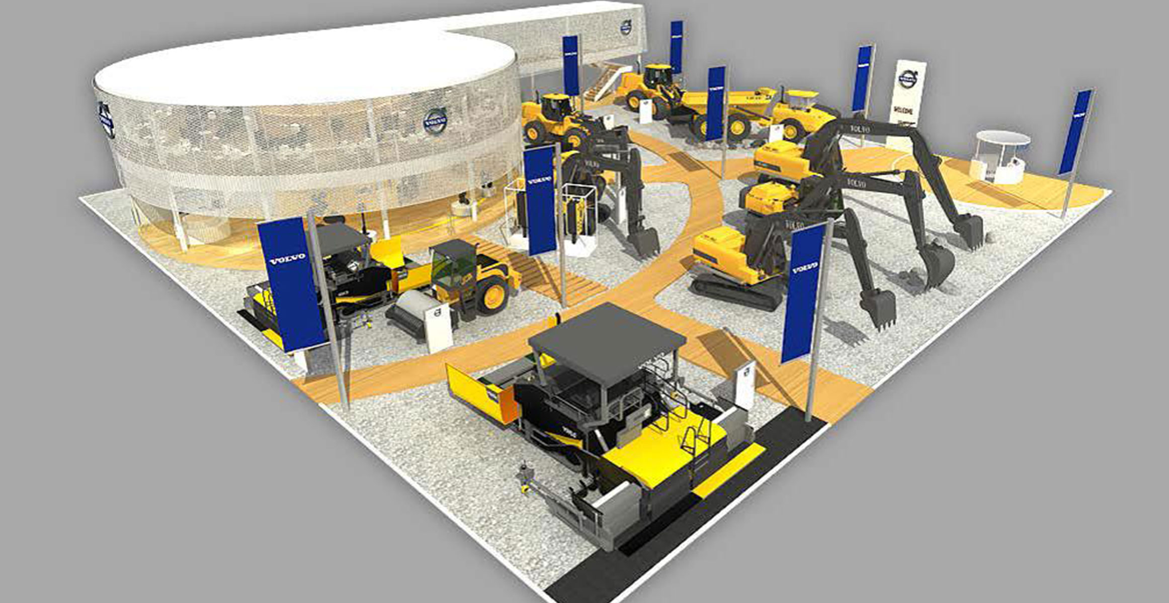 沃尔沃建筑设备展馆示意图