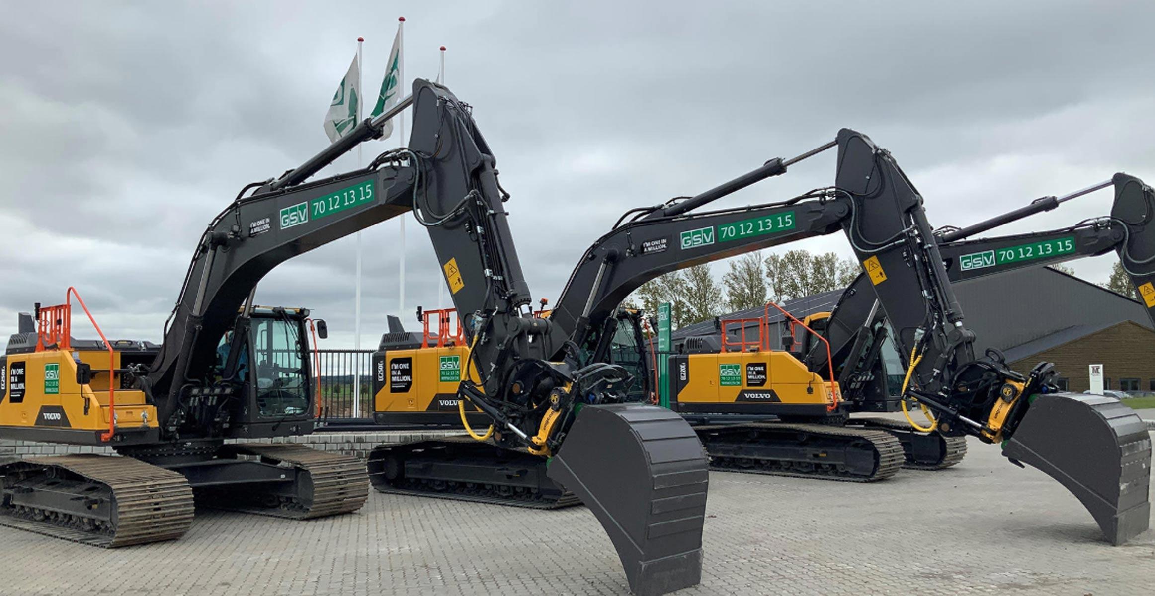 挖掘机移交给位于丹麦Kirke Hyllinge的GSV Materieludlejning租赁公司